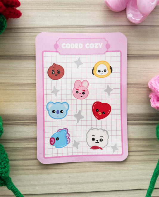 7 Uni Friends Sticker Sheet
