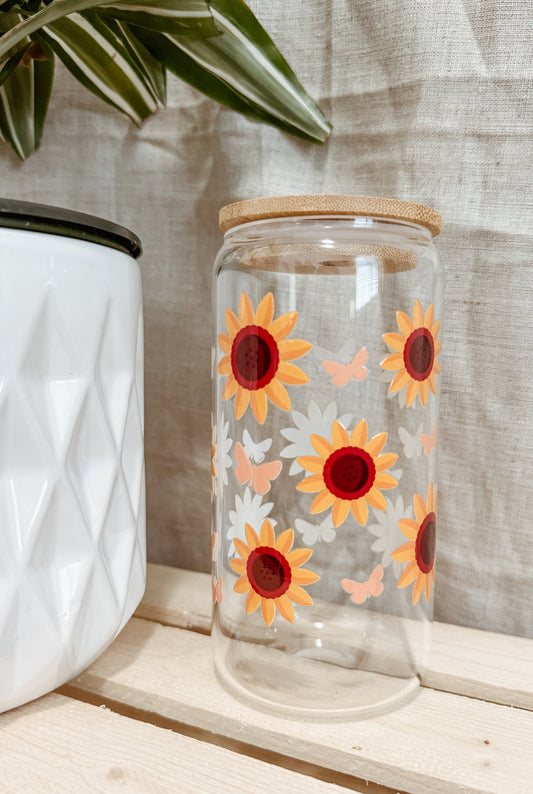 SUNFLOWER GLASS TUMBLER